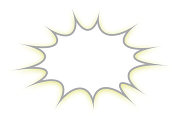 黄色いドロップシャドウの付いた、トゲトゲのパンクな吹き出し。