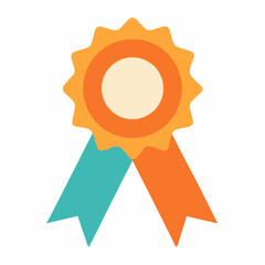 achievement ribbon icon on white background  .svg