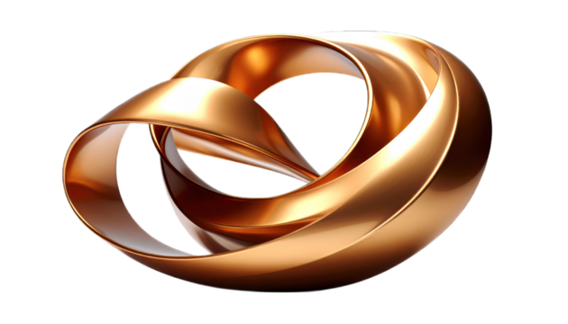 Abstract golden rings design isolated on transparent background
