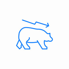bear market downtrend icon sign vector