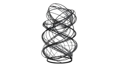 Abstract grayscale spiral design isolated on transparent background