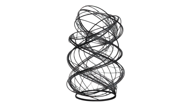 Abstract grayscale spiral design isolated on transparent background