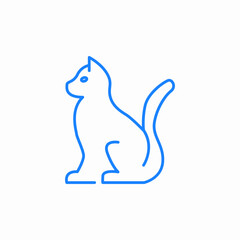 cat sitting tail icon sign vector