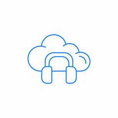 cloud headphones icon  icon sign vector