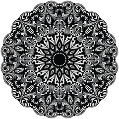 Tribal and bohemian style pattern design. Mosaic pattern. Floral henna or mehndi style mandala design. 