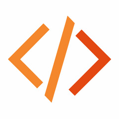 code brackets icon on white background  .svg