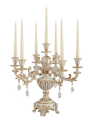Elegant Baroque Candelabra with Cream Taper Candles