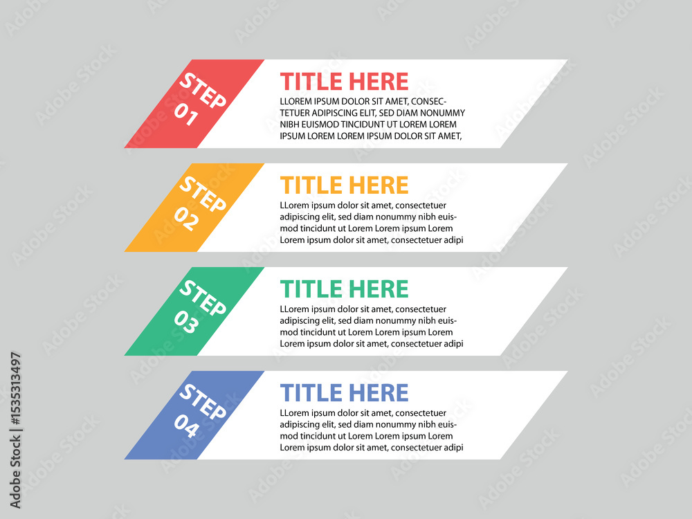 Poster 4 steps business data visualization timeline process infographic template design with icons.