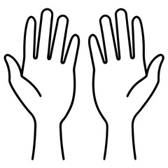 Helping Hands Line Art Vector