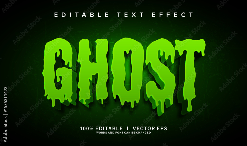 Poster ghost vector text effect with modern style design