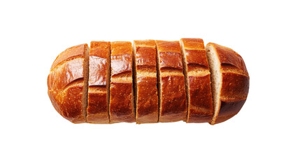 Freshly Sliced Artisan Loaf Bread Isolated on PNG Background