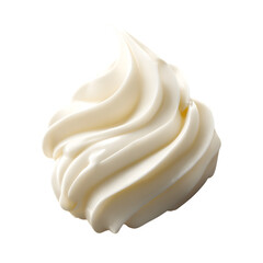 Swirl of whipped cream 3d rendered isolated on transparent background