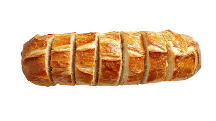 Crusty Artisan Sliced Loaf Isolated on PNG Background