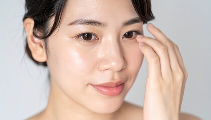 透明感のある肌, 日本人の若い女性, ナチュラルメイク, 近接撮影, 光を活かした演出
Translucent skin, young Japanese woman, natural makeup, close-up shot, light-driven aesthetic
