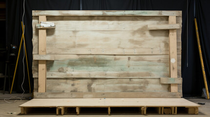 the back of a stage prop old plywood