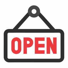 open sign icon on white background  .svg