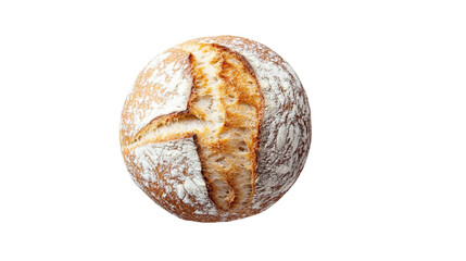 Rustic Artisan Round Bread Loaf Isolated on Transparent Background
