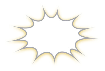 オレンジ色のドロップシャドウの付いた、トゲトゲのパンクな吹き出し。