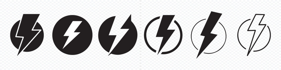 Lightning icon vector isolated on a white background. Bolt icon vector. Energy and thunder electric icon
