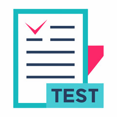 Obraz premium test-paper-with-grade-icon-on-white-background--.svg