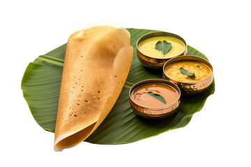 Delicious South Indian Dosa with Colorful Chutneys