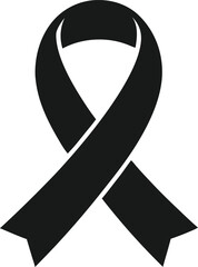 black and white awareness ribbon