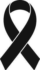 black and white awareness ribbon
