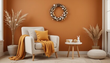 Cozy Modern Living Room with Natural Light and Earth Tone Decor