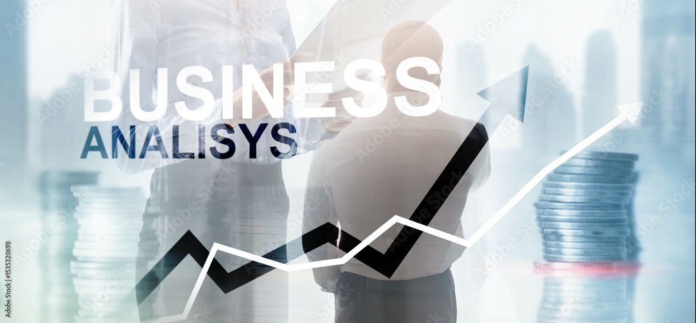 Aufkleber business analytics. metrics and kpi to analyze performance and create insight reports for operations