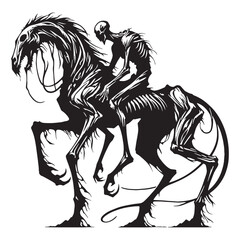 Powerful Nuckelavee Savage Water Monster Outline Vector with Detailed Exposed Muscles and Bone - nuckelavee silhouette - nuckelavee vector - silhouette of nuckelavee
