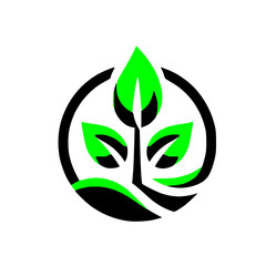 Green Leaf Eco Logo / Sustainable Growth Icon