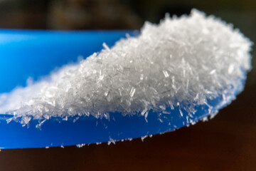 Close up of  mono sodium glutamate high sodium. MSG