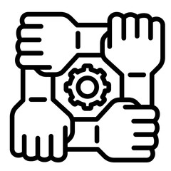 Team Collaboration  Icon Element For Design	