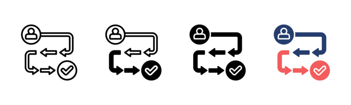 User Journey icon sheet multiple style collection