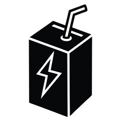 Energy Boost Refreshing Juice Box Icon Design