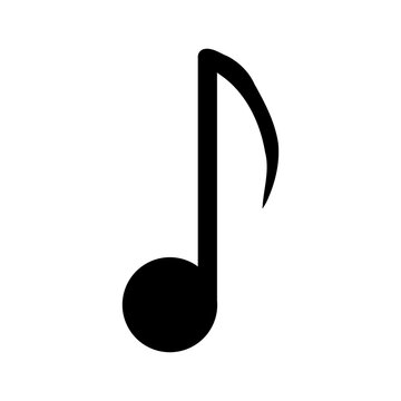 Music note icon on white background. Vector illustration.