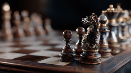 Chess pieces board