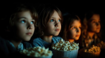 Children watching movie