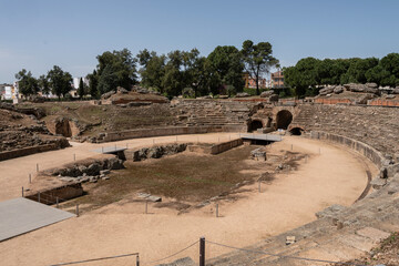 Anfiteatro romano de Mérida, ruinas arqueológicas en Extremadura