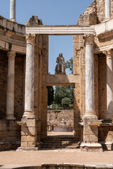 Antiguo teatro romano en el conjunto arqueológico de Mérida, Extremadura