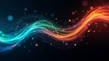 Fototapeta premium Abstract Colorful Wave Energy Flow Digital Art Background