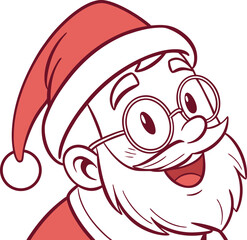 Cheerful Santa Claus Cartoon Illustration Festive Holiday Clipart