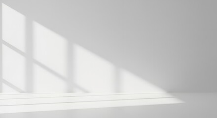 Obraz premium Minimalist White Room Interior Background with Window Shadows