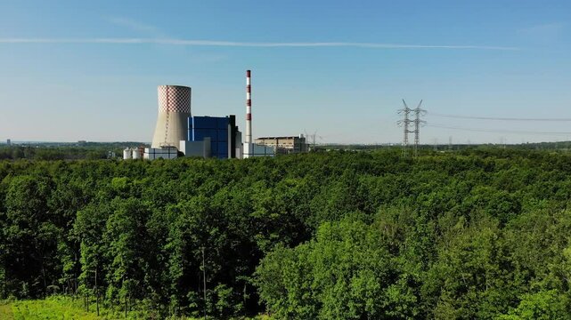 Power Plant in Łagisza, aerial shot