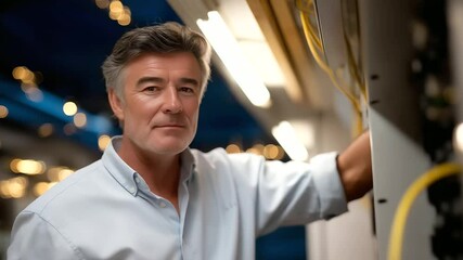 3_Technician installing control panel with switches and wiring harness