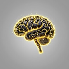 brain outlined in light particles, fading gradually into a clean white background