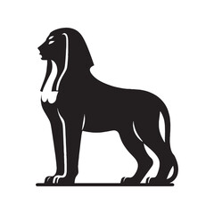 Powerful Sphinx Primal Guardian of Knowledge Outline Vector with Detailed Lion's Body and Human Face - sphinx silhouette - sphinx vector - silhouette of sphinx - ancient sentinel emblem
