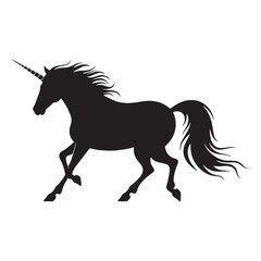 Monochrome Unicorn Pure Being Form Depiction with Ethereal Presence and Gentle Eyes - unicorn silhouette - unicorn vector - silhouette of unicorn - Unicorn illustration - enchanting animal art
