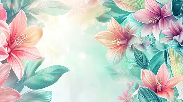 Delicate floral backdrop with pastel hues and soft light