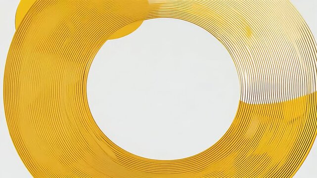 Radiant concentric lemon gold rings swirl forever minimalist K banner their crisp geometry offering endless negative space revised description highlights sunny optimism seamless video looping ready